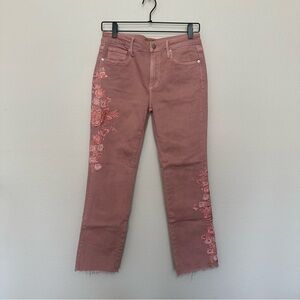 DRIFTWOOD Pink Embroidered Women Jeans